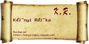 Kányi Réka névjegykártya